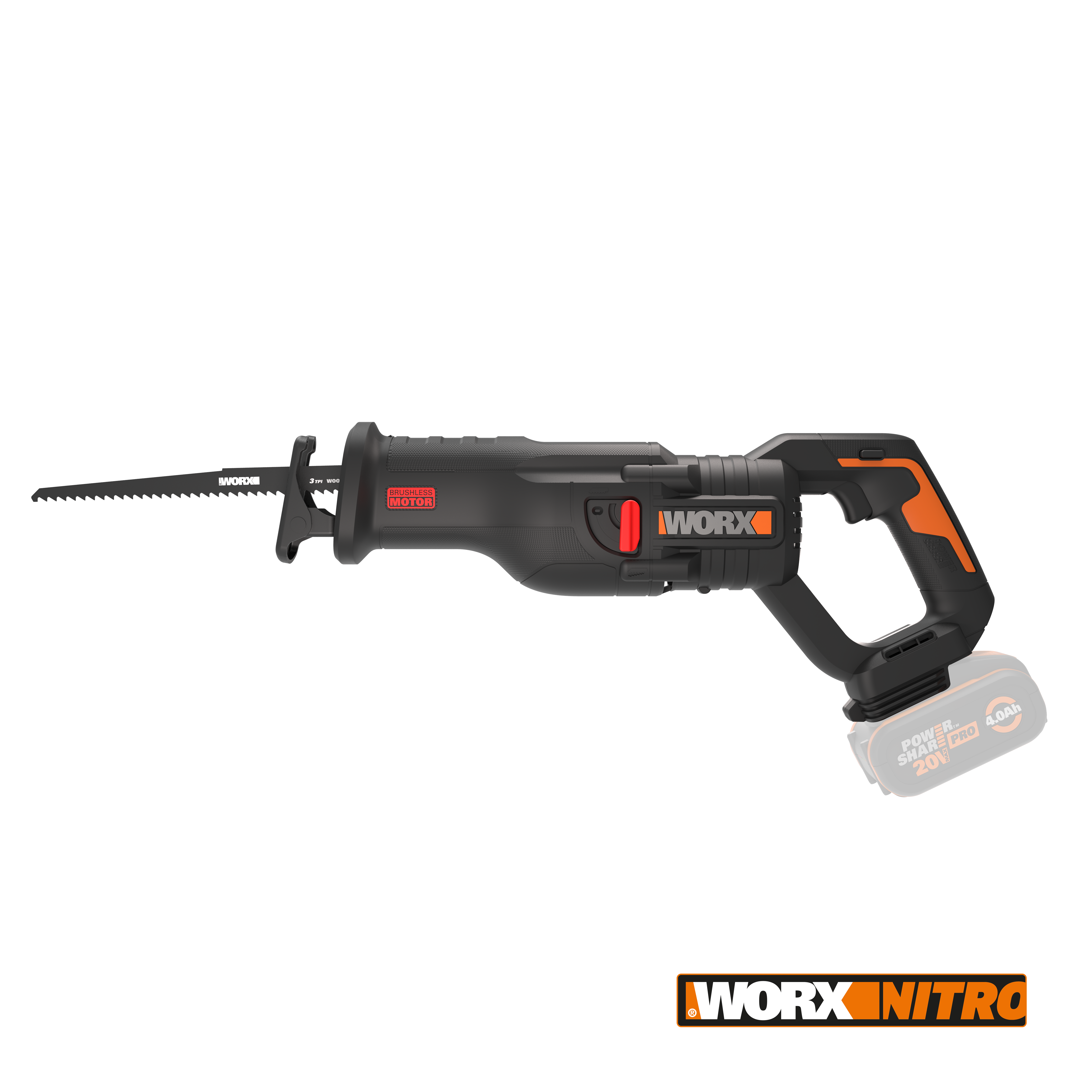 20V cordless brushless reciprocating saw - tool only - Worx UK
